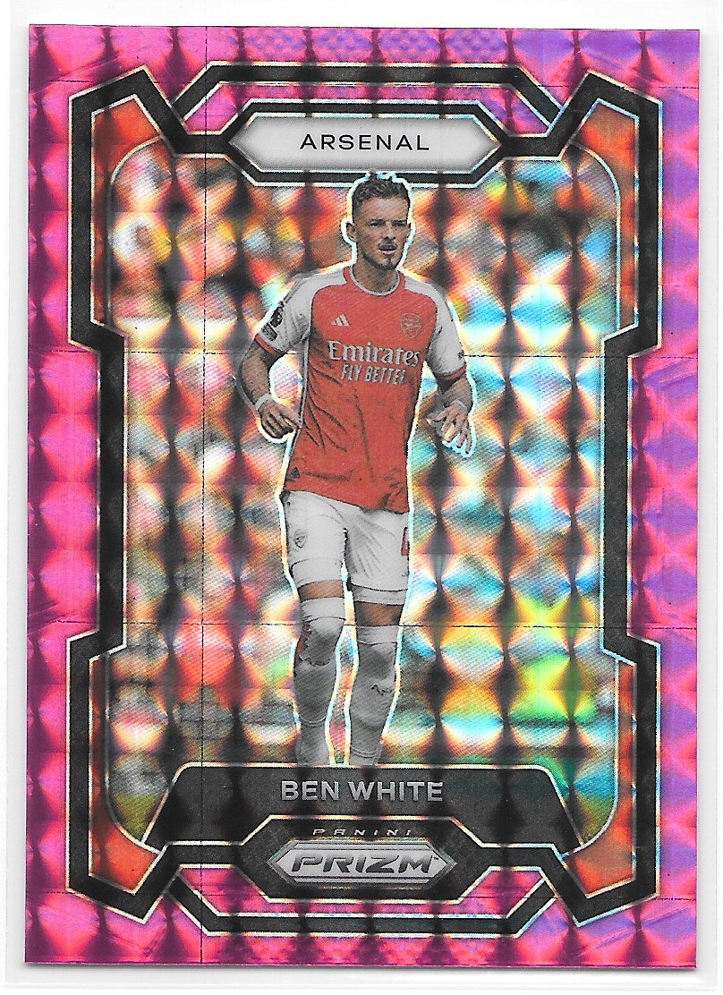 Ben White (Arsenal FC) Pink Mosaic Panini Prizm Premier League 23-24