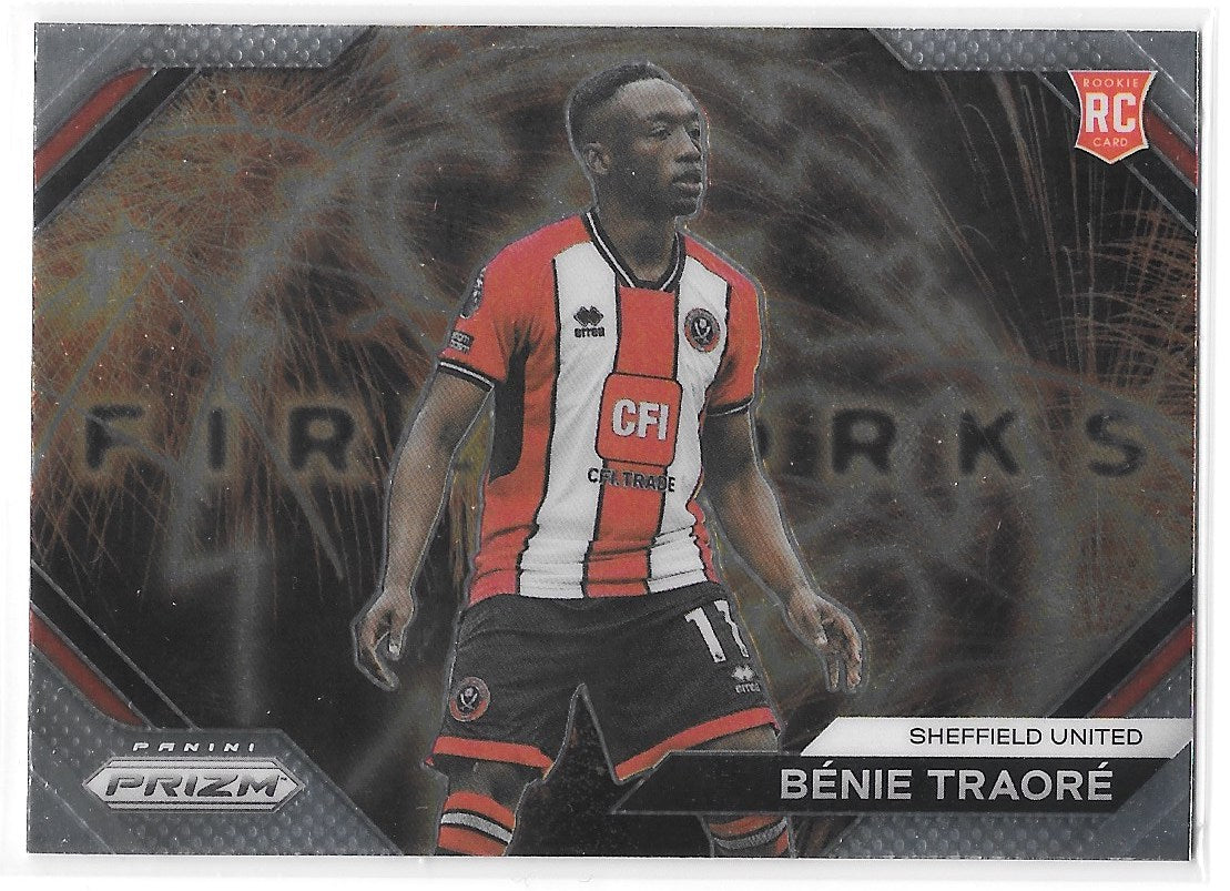 Benie Traore (Sheffield United) Fireworks RC Panini Prizm Premier League 23-24