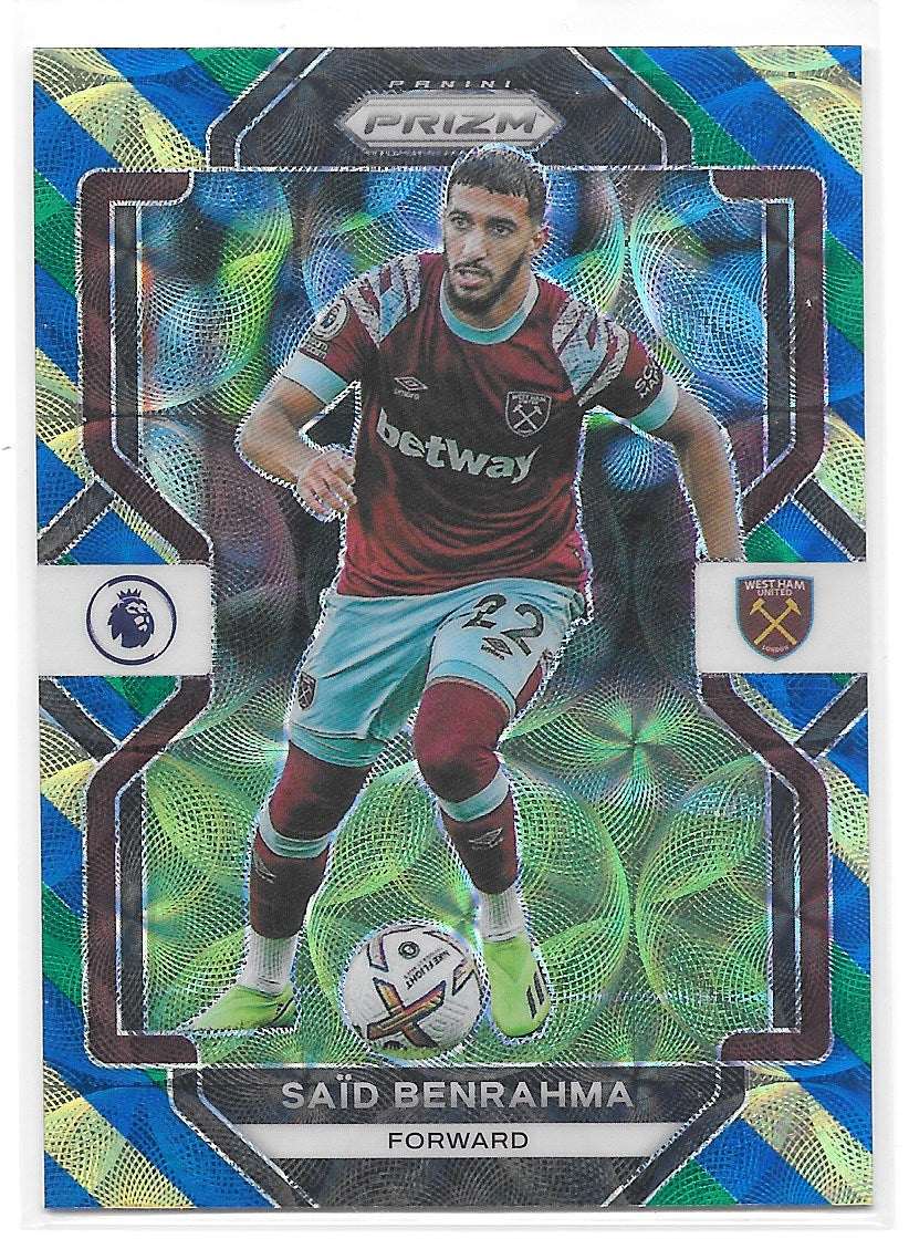 Said Benrahma (West Ham United) Blue/Yellow/Green Choice Panini Prizm Premier League 22-23