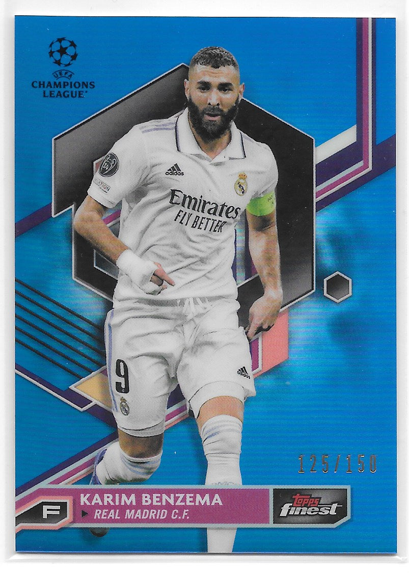 Karim Benzema (Real Madrid CF) Blue Refractor /150 Topps Finest UCC 22-23