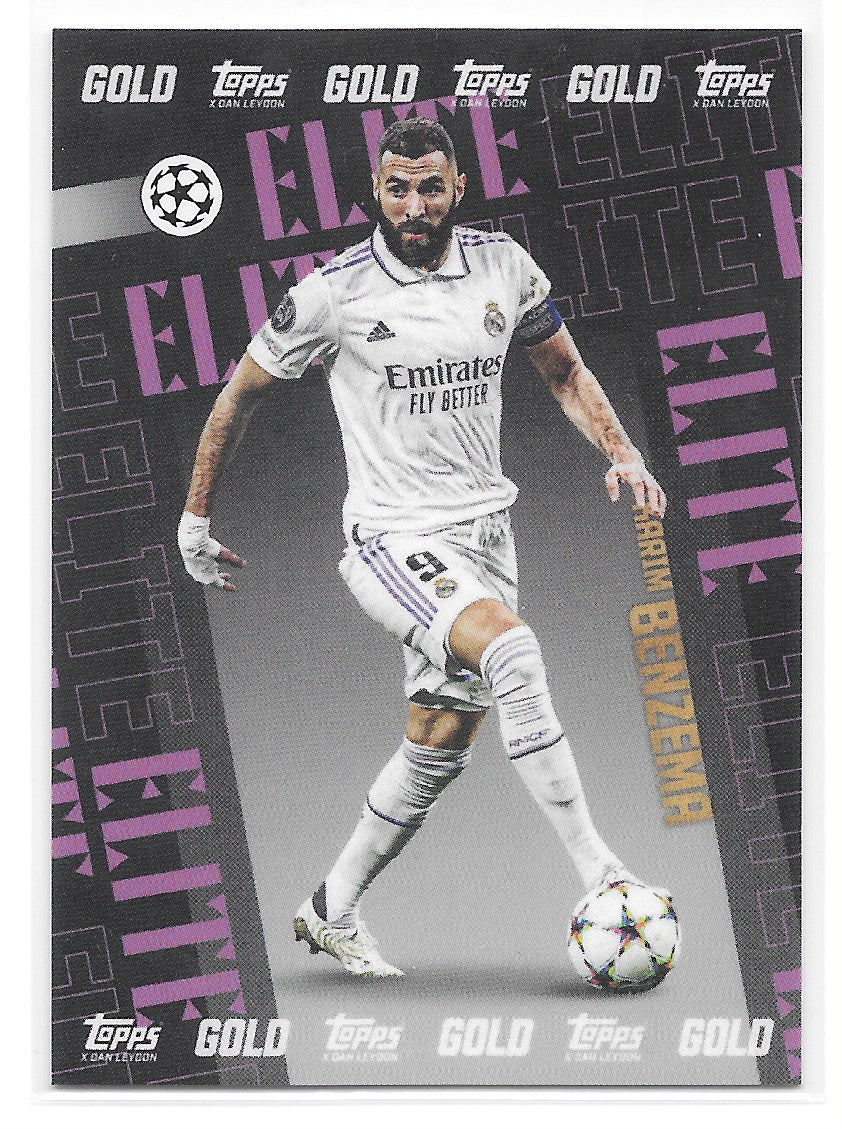 Karim Benzema (Real Madrid CF) Elite Topps Gold x Dan Leydon UEFA 22-23