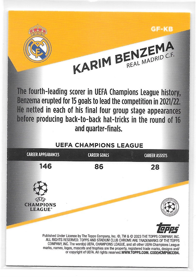 Karim Benzema (Real Madrid) Goal Force Topps Stadium Club Chrome 22-23