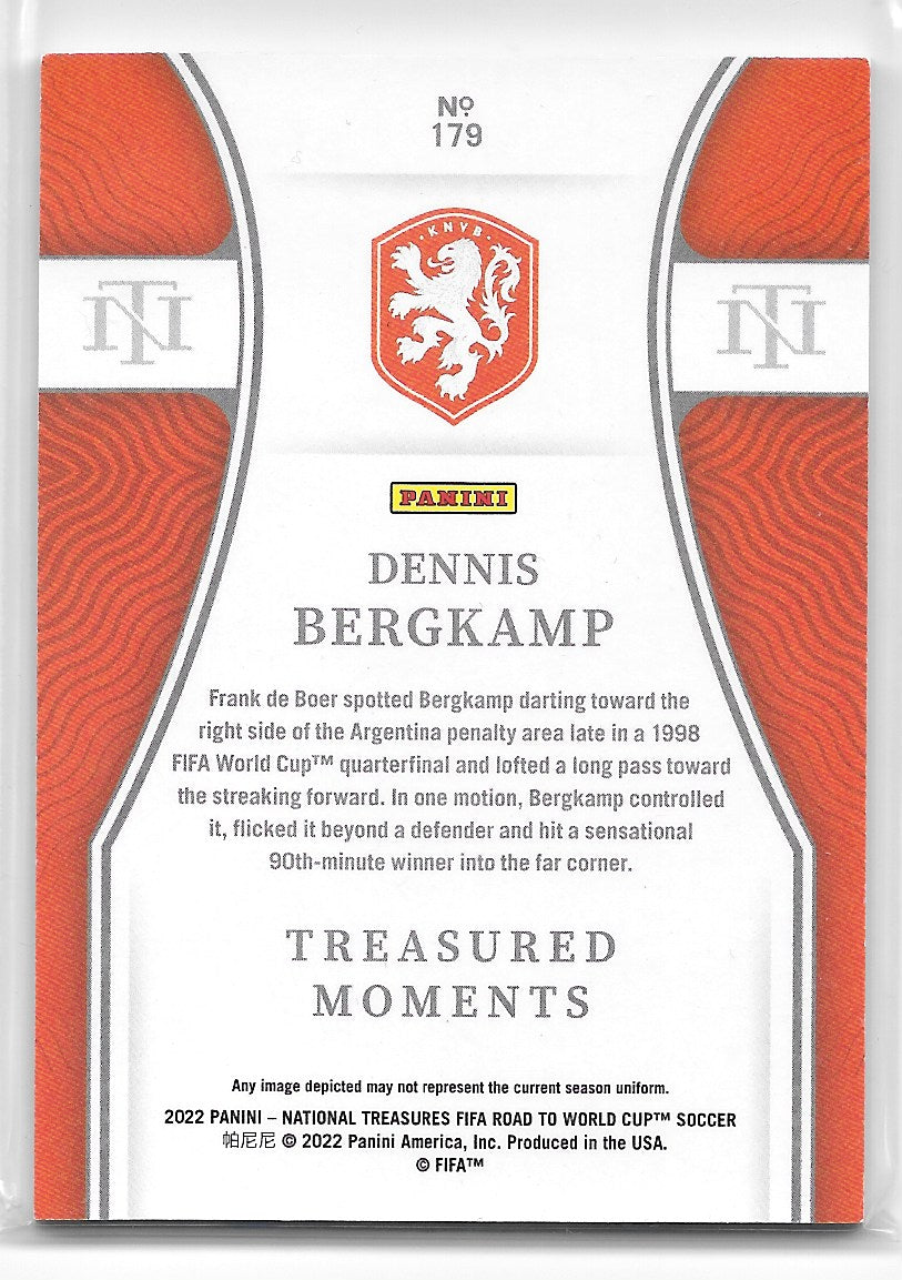 Dennis Bergkamp (Netherlands) Treasured Moments /99 Panini National Treasures FIFA Road to World Cup 2022