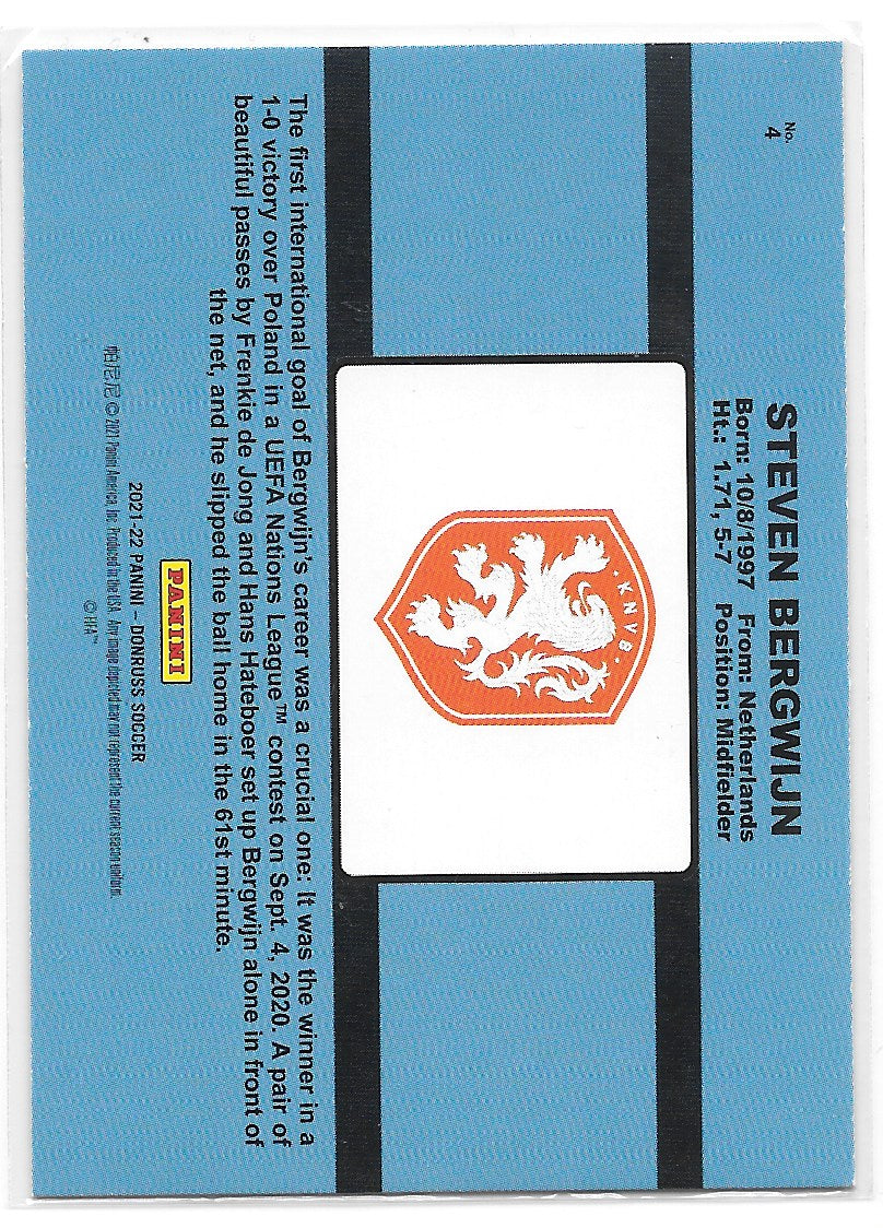 Steven Bergwijn (Netherlands) 1991 Donruss Tribute Press Proof Panini Donruss Road to Qatar 21-22