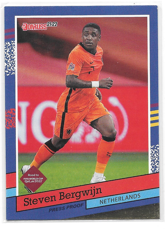 Steven Bergwijn (Netherlands) 1991 Donruss Tribute Press Proof Panini Donruss Road to Qatar 21-22