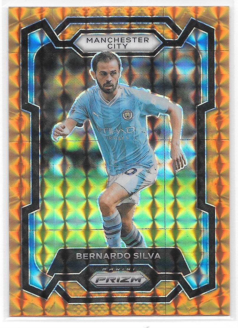 Bernardo Silva (Manchester City) Orange Mosaic Panini Prizm Premier League 23-24