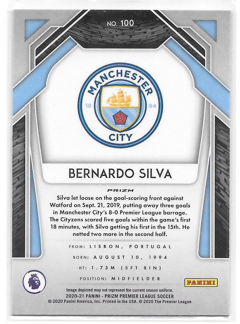 Bernardo Silva (Manchester City) Red White Blue Panini Prizm Premier League 20-21