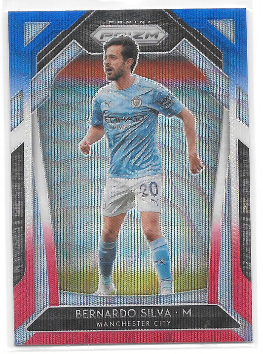 Bernardo Silva (Manchester City) Red White Blue Panini Prizm Premier League 20-21