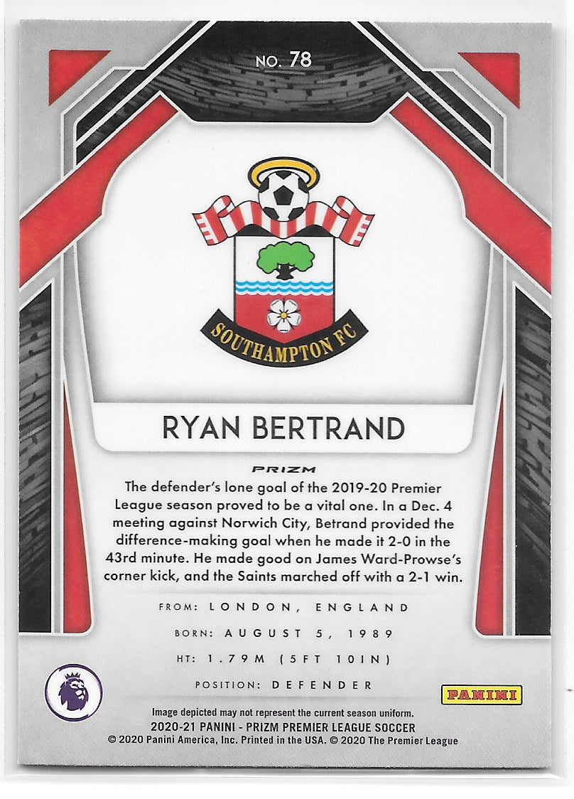 Ryan Bertrand (Southampton) Red Pulsar Panini Prizm Premier League 20-21