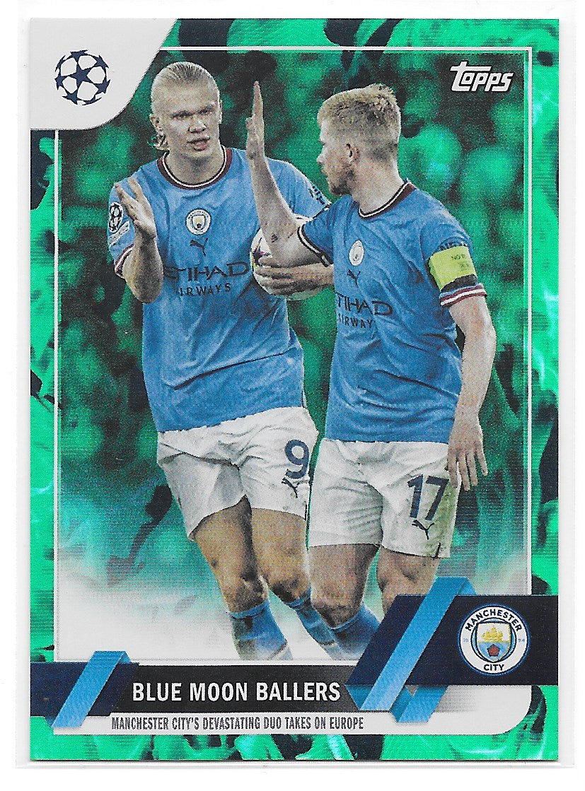 Blue Moon Ballers (Manchester City) Haaland & De Bruyne Green Inferno /125 Topps UCC Flagship 22-23