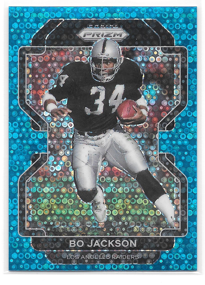 Bo Jackson (Los Angeles Raiders) No Huddle Blue Prizm /79 Panini Prizm Football 2021