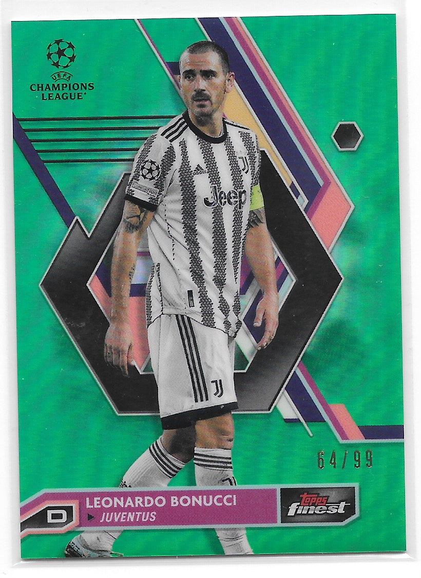 Leonardo Bonucci (Juventus) Green Refractor /99 Topps Finest UCC 22-23