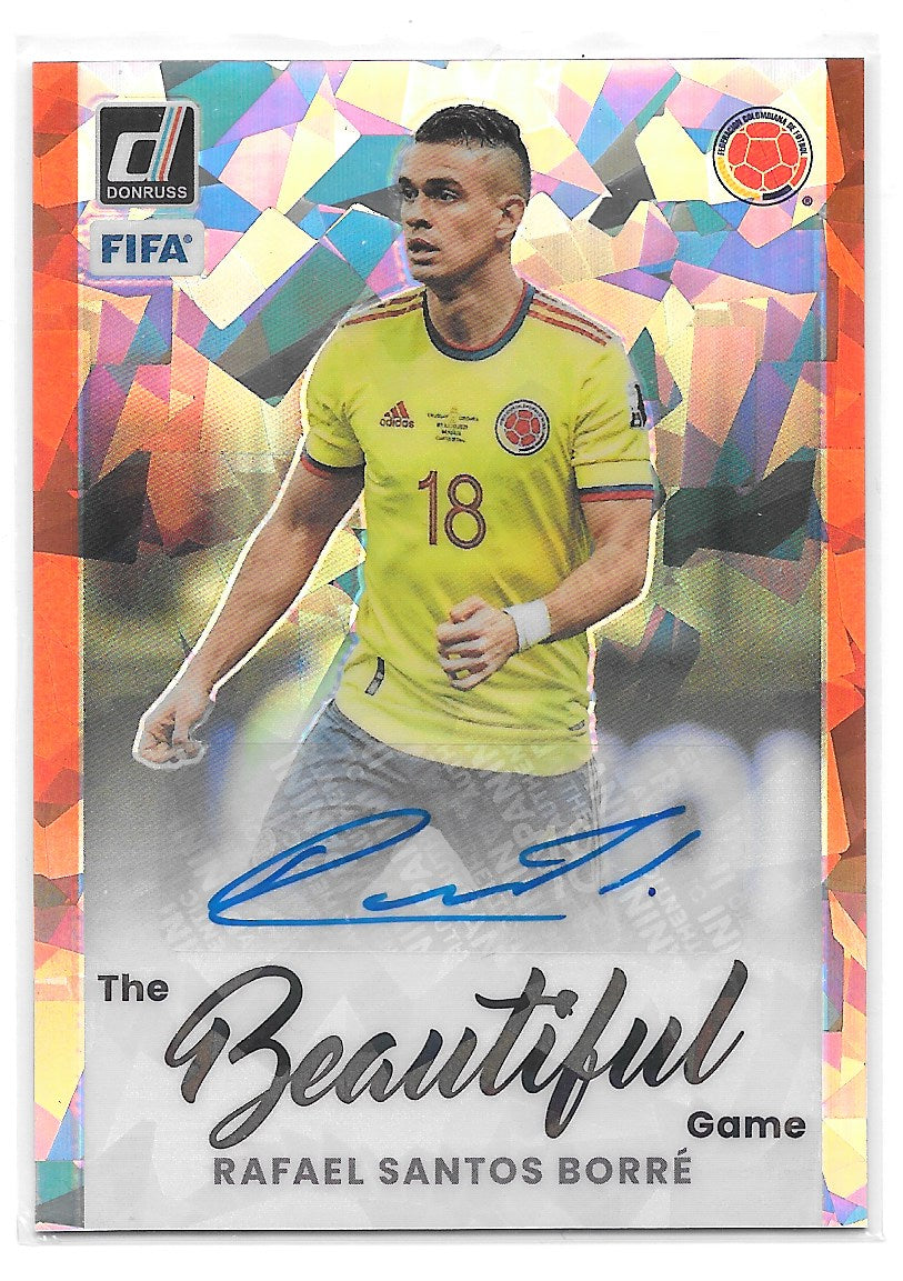 Rafael Santos Borre (Colombia) The Beautiful Game Auto Orange Ice Panini Donruss FIFA 22-23