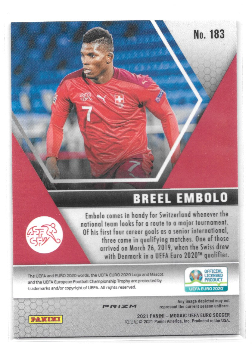 Breel Embolo (Switzerland) Camo Pink Panini Mosaic UEFA Euro 2020