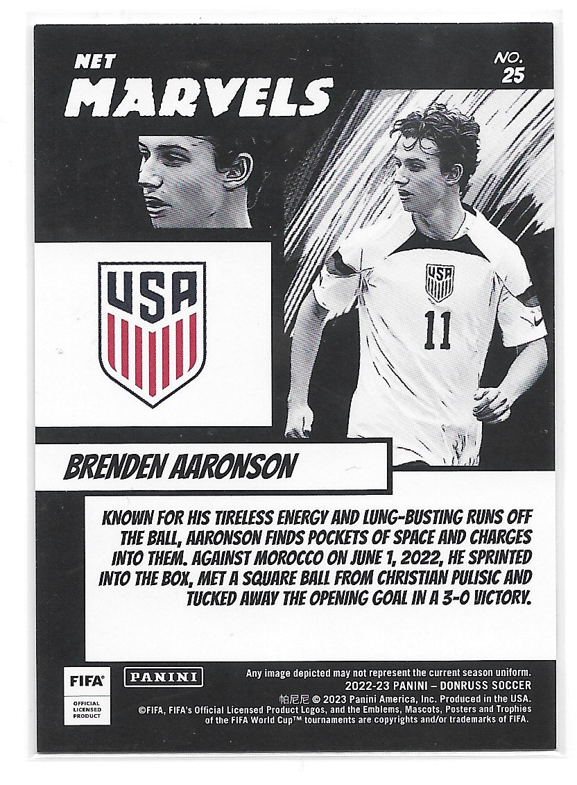 Brenden Aaronson (USA) Net Marvels Panini Donruss FIFA 22-23