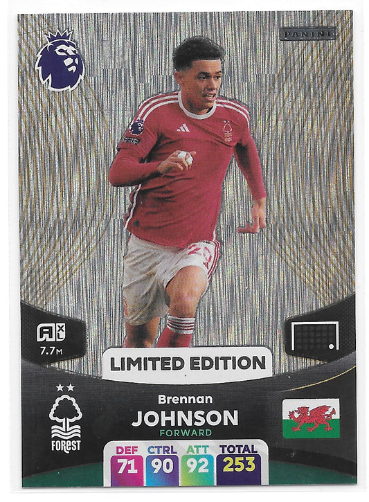 Brennan Johnson (Nottingham Forest) Limited Edition Panini Premier League Adrenalyn XL 2024