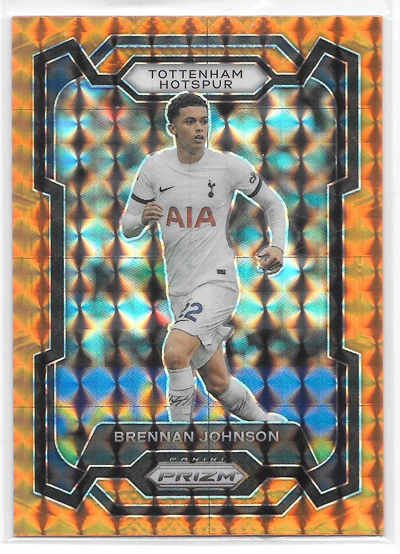Brennan Johnson (Tottenham Hotspur) Orange Mosaic Panini Prizm Premier League 23-24