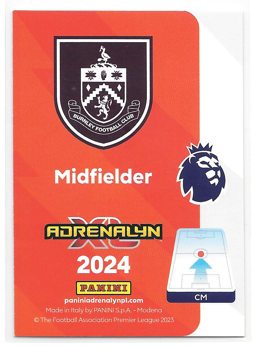 Josh Brownhill (Burnley) Limited Edition Panini Premier League Adrenalyn XL 2024