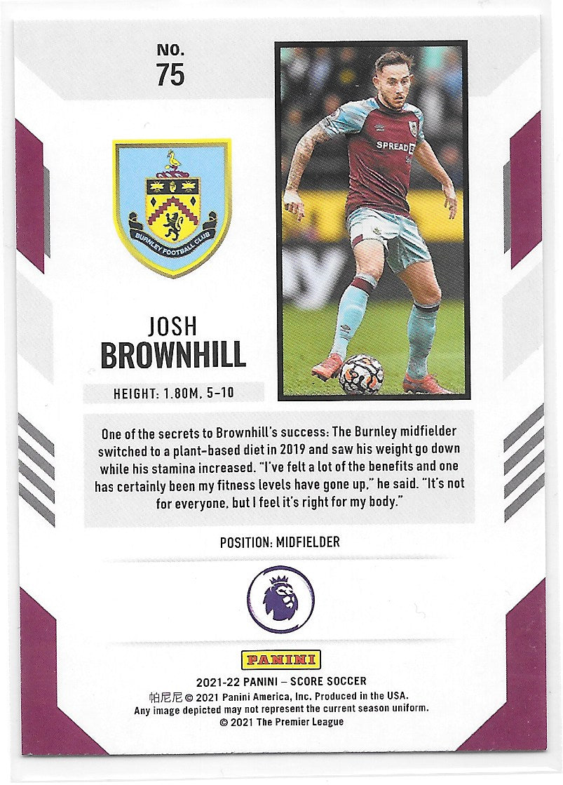 Josh Brownhill (Burnley FC) Red Laser Panini Score Premier League 21-22