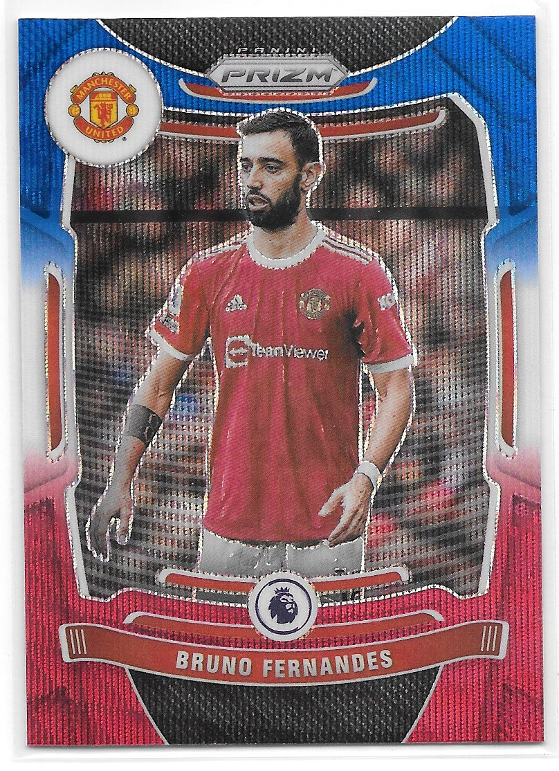 Bruno Fernandes (Manchester United) Red White Blue Panini Prizm Premier League 21-22