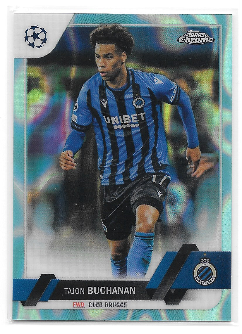 Tajon Buchanan (Club Brugge) Aqua Lava Refractor Topps Chrome UEFA Club Competitions 22-23