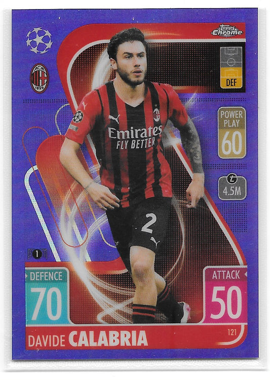 Davide Calabria (AC Milan) Purple Refractor /299 Topps Chrome Match Attax UEFA 21-22