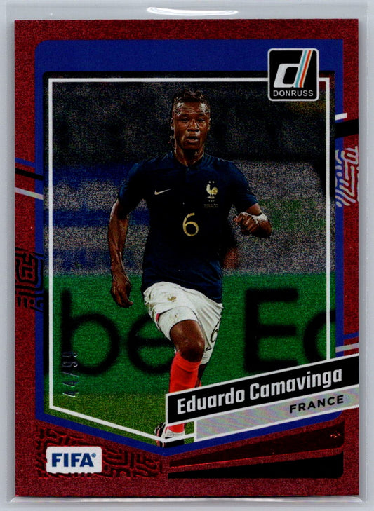 Eduardo Camavinga (France) Red /99 Panini Donruss FIFA Soccer 23-24