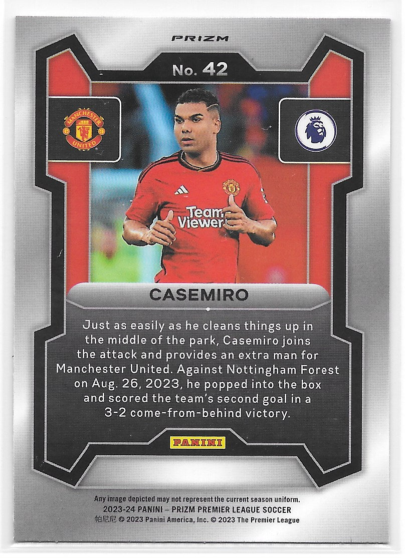 Casemiro (Manchester United) Pink Mosaic Panini Prizm Premier League 23-24