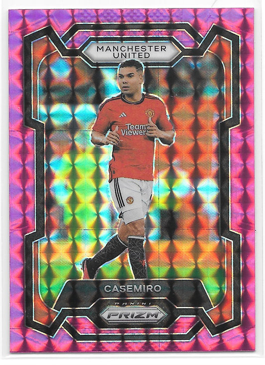 Casemiro (Manchester United) Pink Mosaic Panini Prizm Premier League 23-24