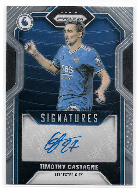 Timothy Castagne (Leicester City) Signatures Panini Prizm Premier League 21-22