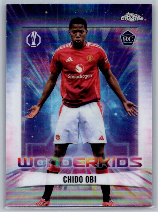 Chido Obi (Manchester United) Wonderkids RC Topps Chrome UCC 24-25