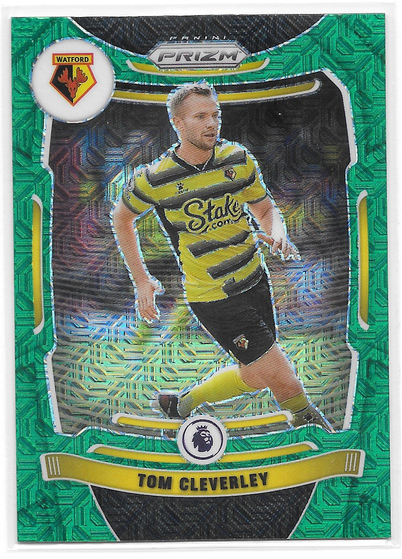 Tom Cleverly (Watford) Green Mojo Panini Prizm Premier League 21-22