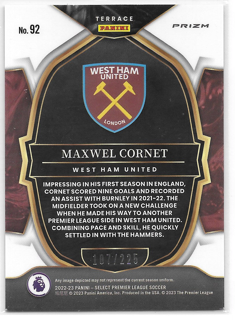 Maxwel Cornet (West Ham United) Terrace Camo /225 Panini Select Premier League 22-23