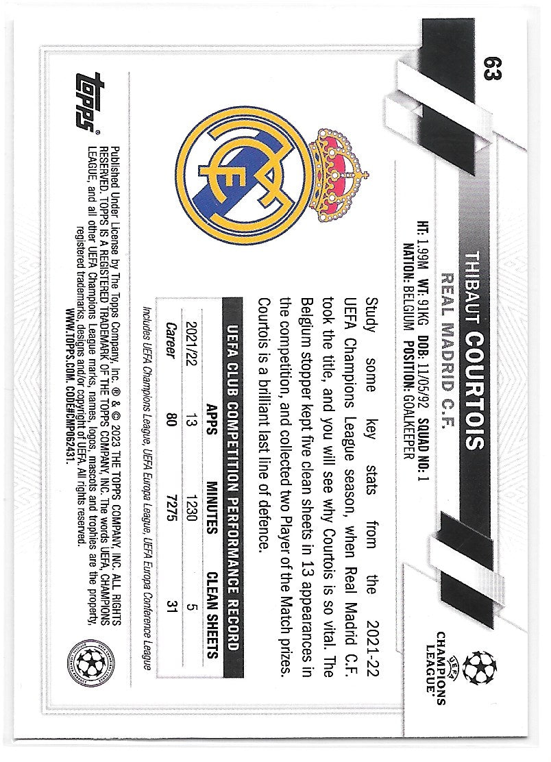 Thibaut Courtois (Real Madrid CF) Starball Foil Topps UCC Flagship 22-23