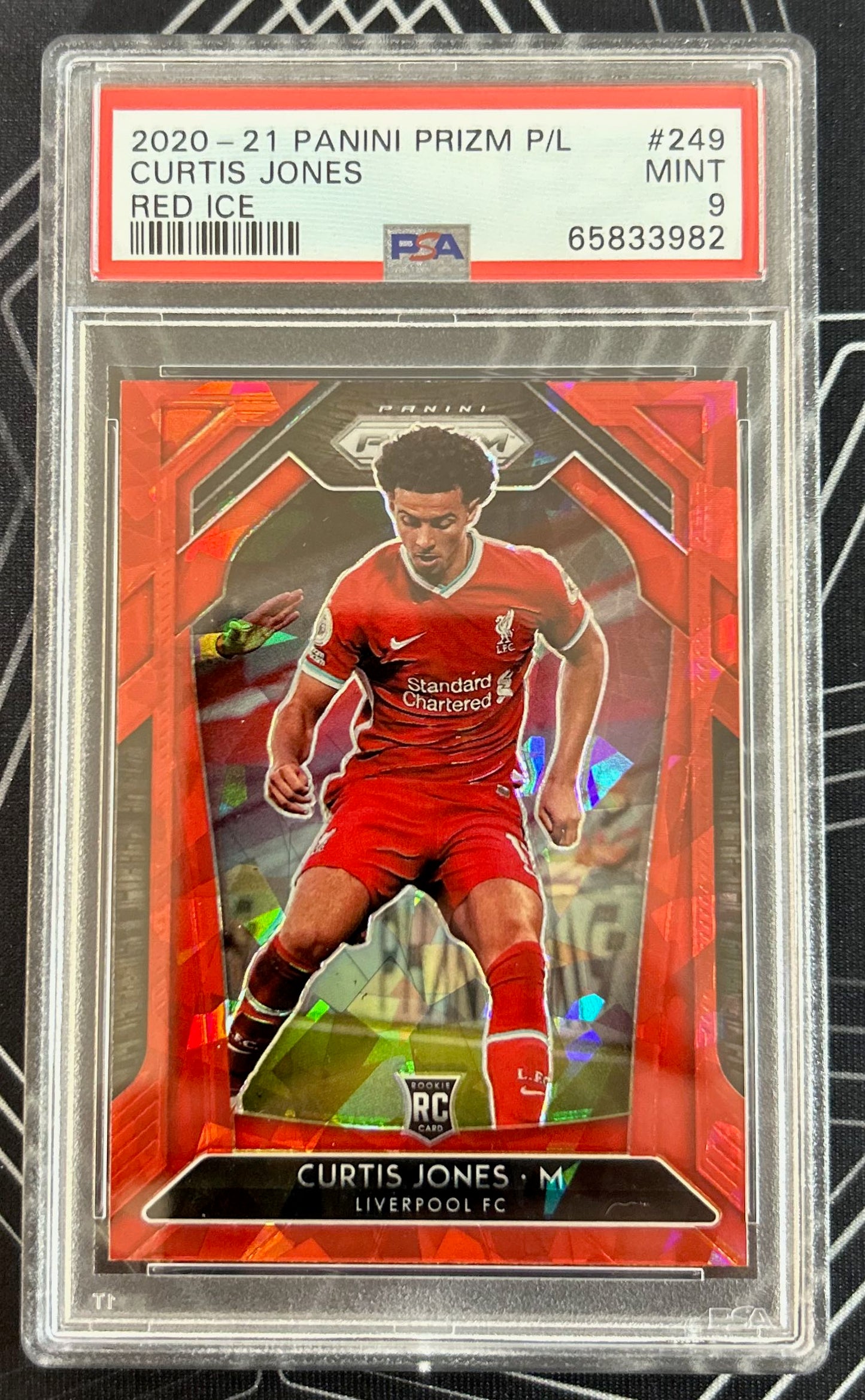 Curtis Jones (Liverpool FC) Red Ice RC Panini Prizm Premier League 20-21 PSA 9 Pop 3