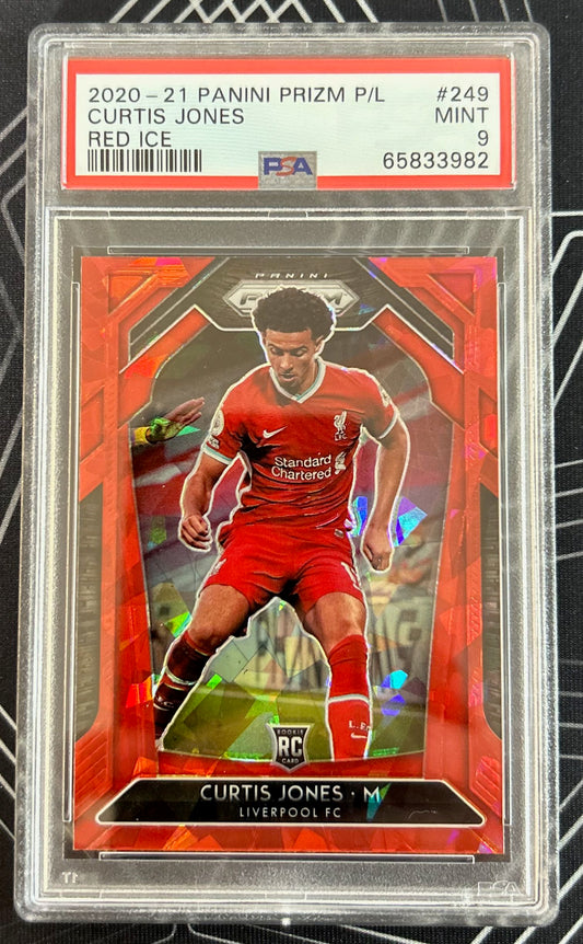 Curtis Jones (Liverpool FC) Red Ice RC Panini Prizm Premier League 20-21 PSA 9 Pop 3
