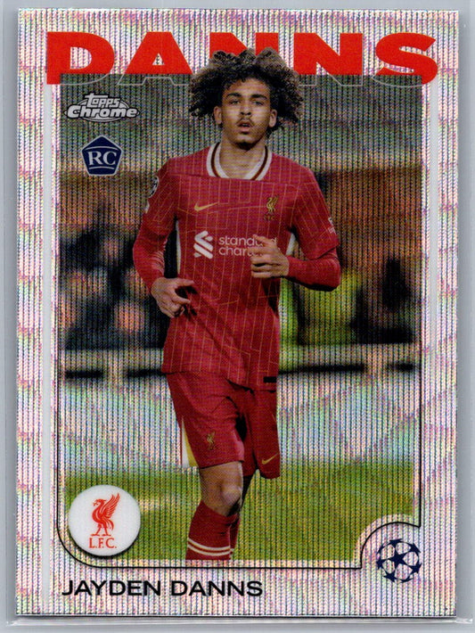 Jayden Danns (Liverpool FC) Wave Refractor RC Topps Chrome UCC 24-25