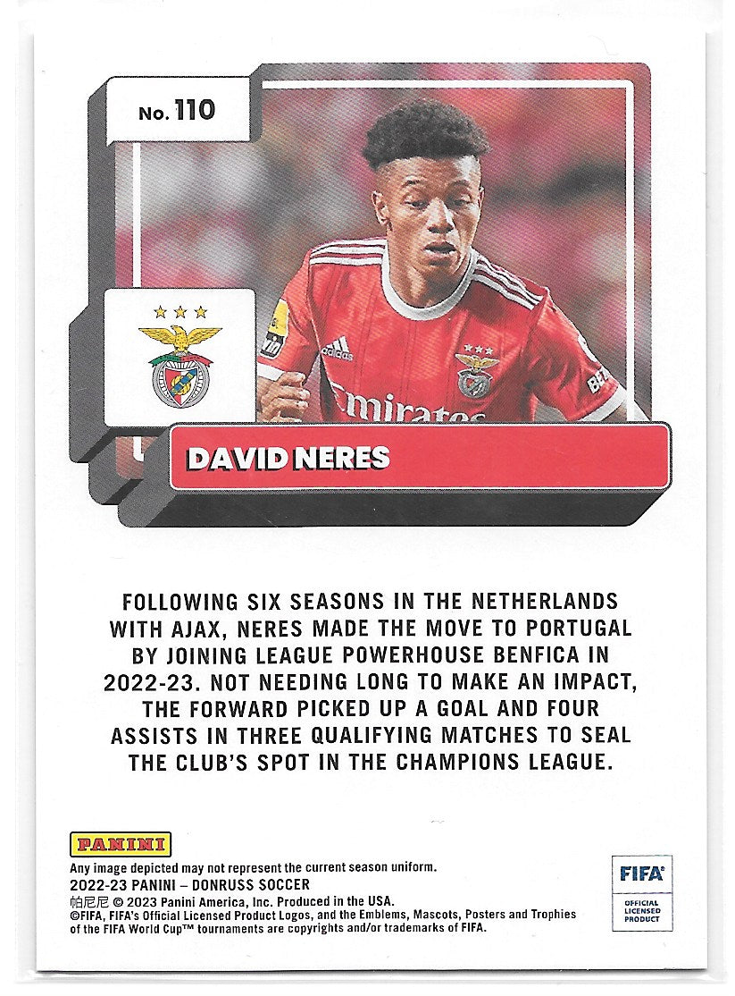 David Neres (SL Benfica) Silver Panini Donruss FIFA 22-23