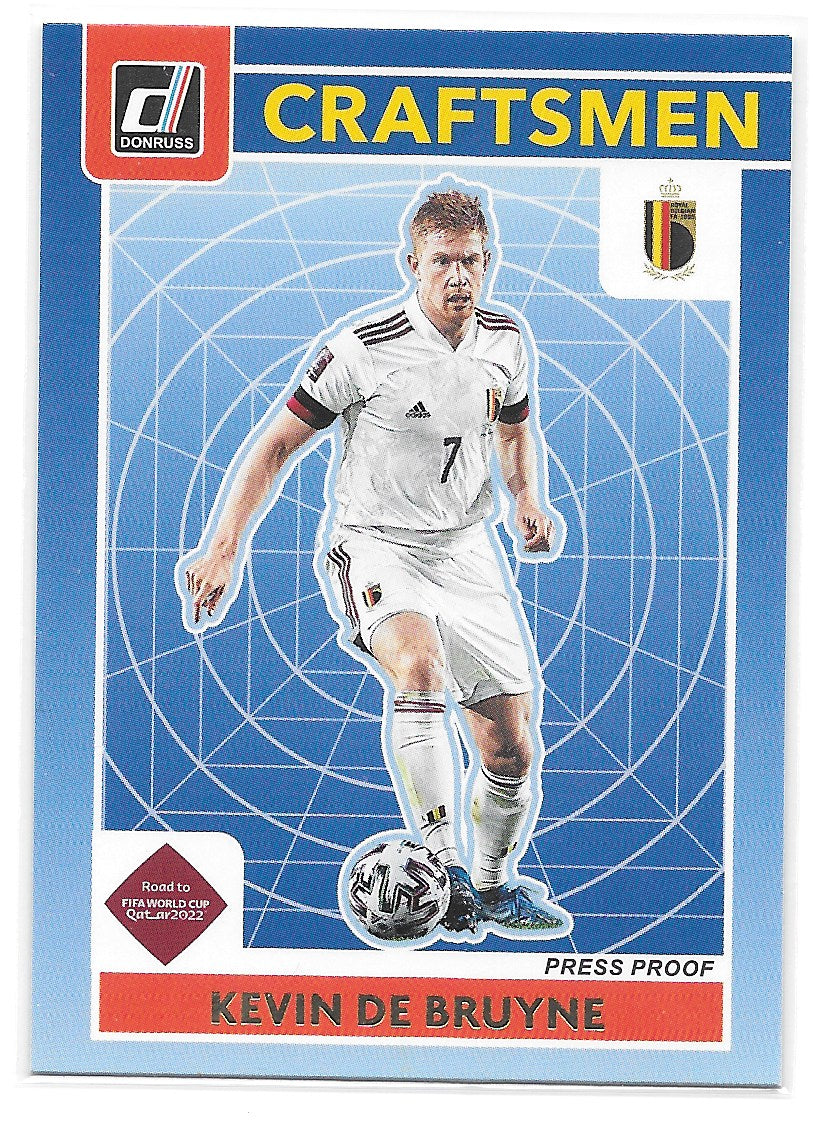 Kevin De Bruyne (Belgium) Craftsmen Press Proof Panini Donruss Road to Qatar 21-22