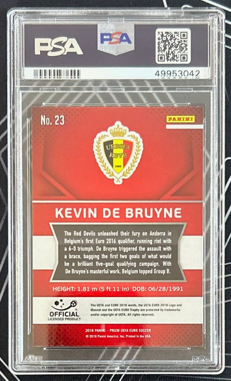 Kevin De Bruyne (Belgium) Base Panini Prizm UEFA Euro 2016 PSA 10