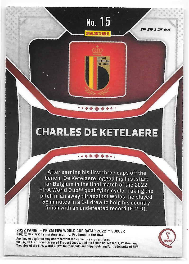 Charles De Ketelaere (Belgium) Ice Panini Prizm FIFA World Cup Qatar 2022