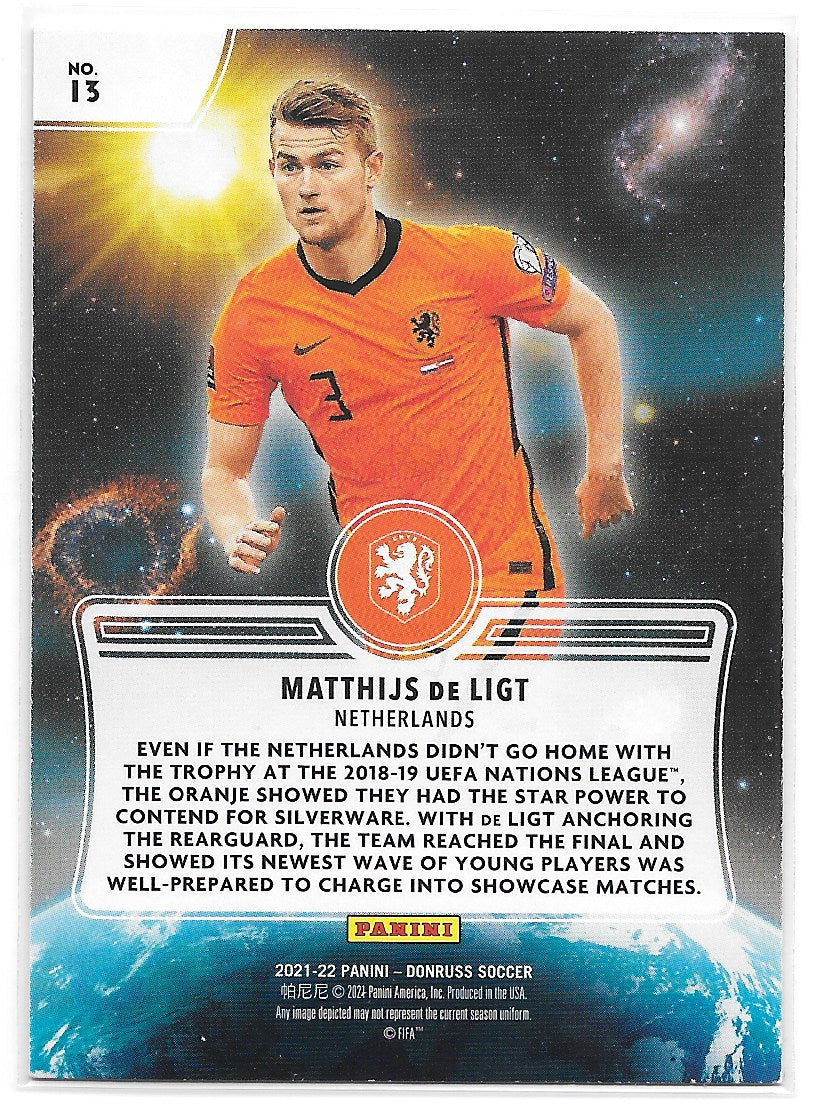 Matthijs de Ligt (Netherlands) Zero Gravity Press Proof Panini Donruss Road to Qatar 21-22