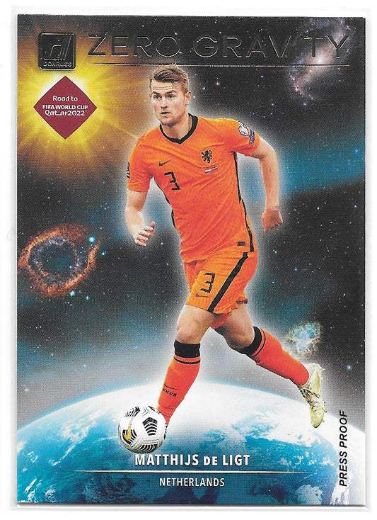 Matthijs de Ligt (Netherlands) Zero Gravity Press Proof Panini Donruss Road to Qatar 21-22