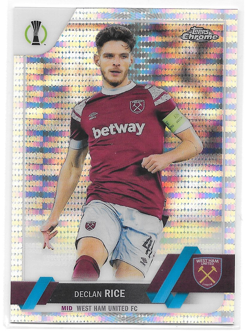 Declan Rice (West Ham United FC) Pulsar Refractor Topps Chrome UEFA Club Competitions 22-23