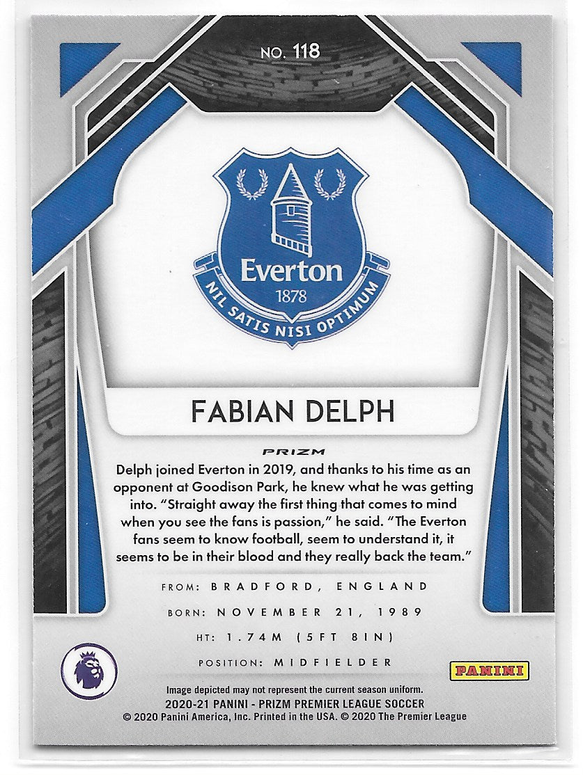 Fabian Delph (Everton) Pink Ice Panini Prizm Premier League 20-21