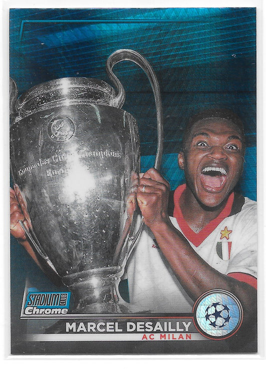 Marcel Desailly (AC Milan) Blue Prism Refractor Topps Stadium Club Chrome 22-23