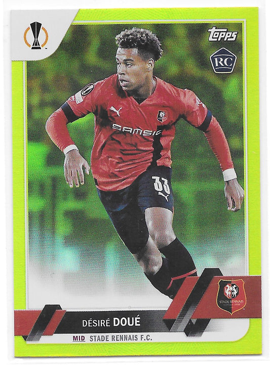 Desire Doue (Stade Rennais FC) Yellow Foil /299 RC Topps UCC Flagship 22-23