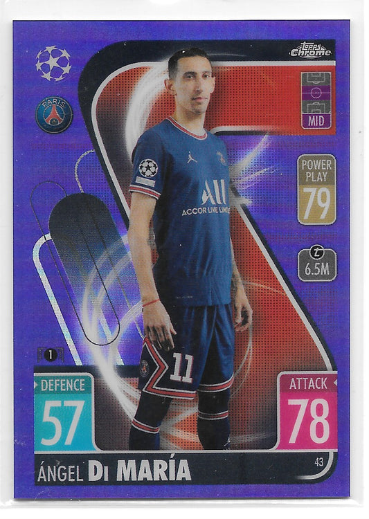 Angel Di Maria (PSG) Purple Refractor /299 Topps Chrome Match Attax UEFA 21-22