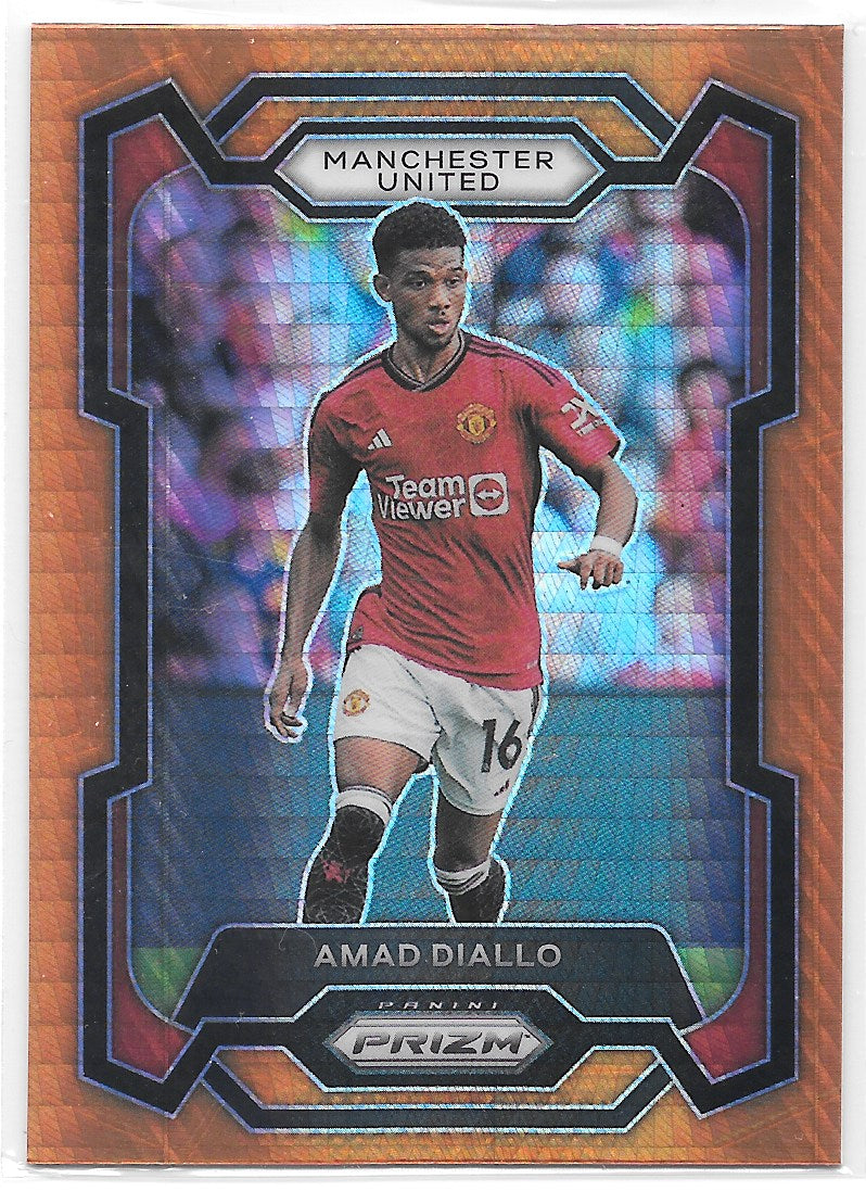 Amad Diallo (Manchester United) Orange Hyper Panini Prizm Premier League 23-24