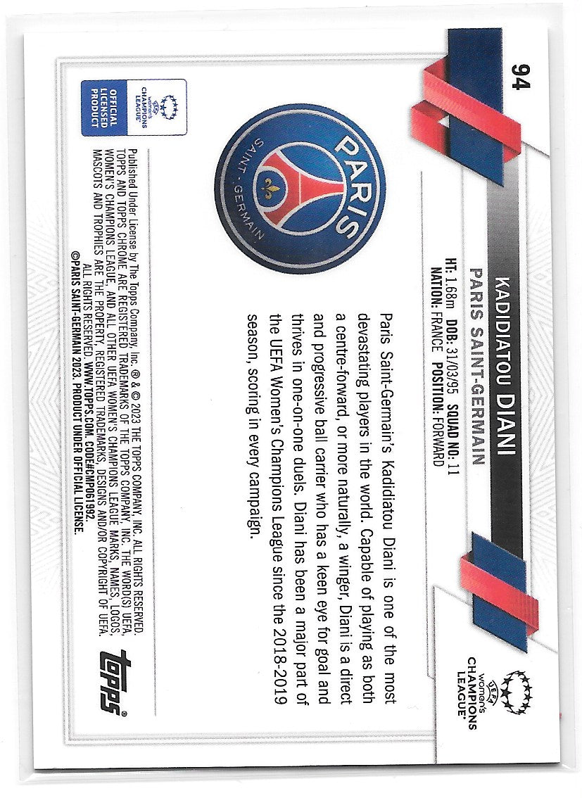 Kadidiatou Diani (PSG) Rose Gold Mojo /125 Topps Chrome UEFA Women’s Champions League 22-23